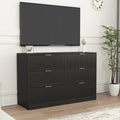 Modern 6 Drawer Dresser Chest Of Drawers For Bedroom Living Room Black Clothing Storage Cabinet Organizer