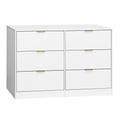Modern 6 Drawer Dresser For Bedroom White Chest Of Drawers Wardrobe Armoire Closet Clothing Storage Cabinet