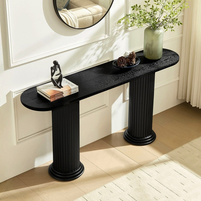 Modern 62.99 Console Table Entryway Table With Round Legs For Living Room Hallway