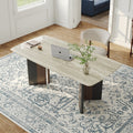 Modern 63 Retangular Wrining Desk Faux Marble Table Top Desk With Double Legs