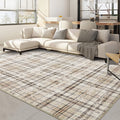 Modern 6X9Area Rug Irregular Grid Thin Low Pile Area Rug 23 X 12 Runner