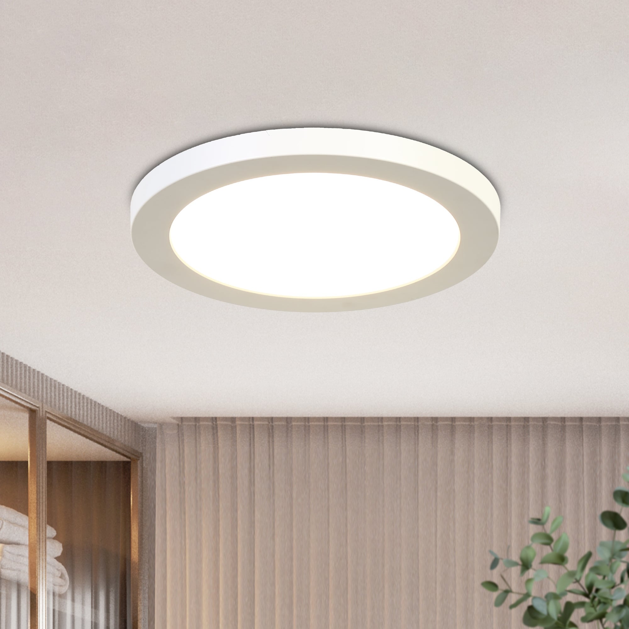 Modern 7.1 Round Led Flush Mount Light Dimmable 5Cct 12W Ceiling Light 7.1 Diameter X 0.5 Height