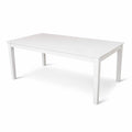 Modern 78.7 Inch Rectangular Dining Table White Finish Solid Rubberwood