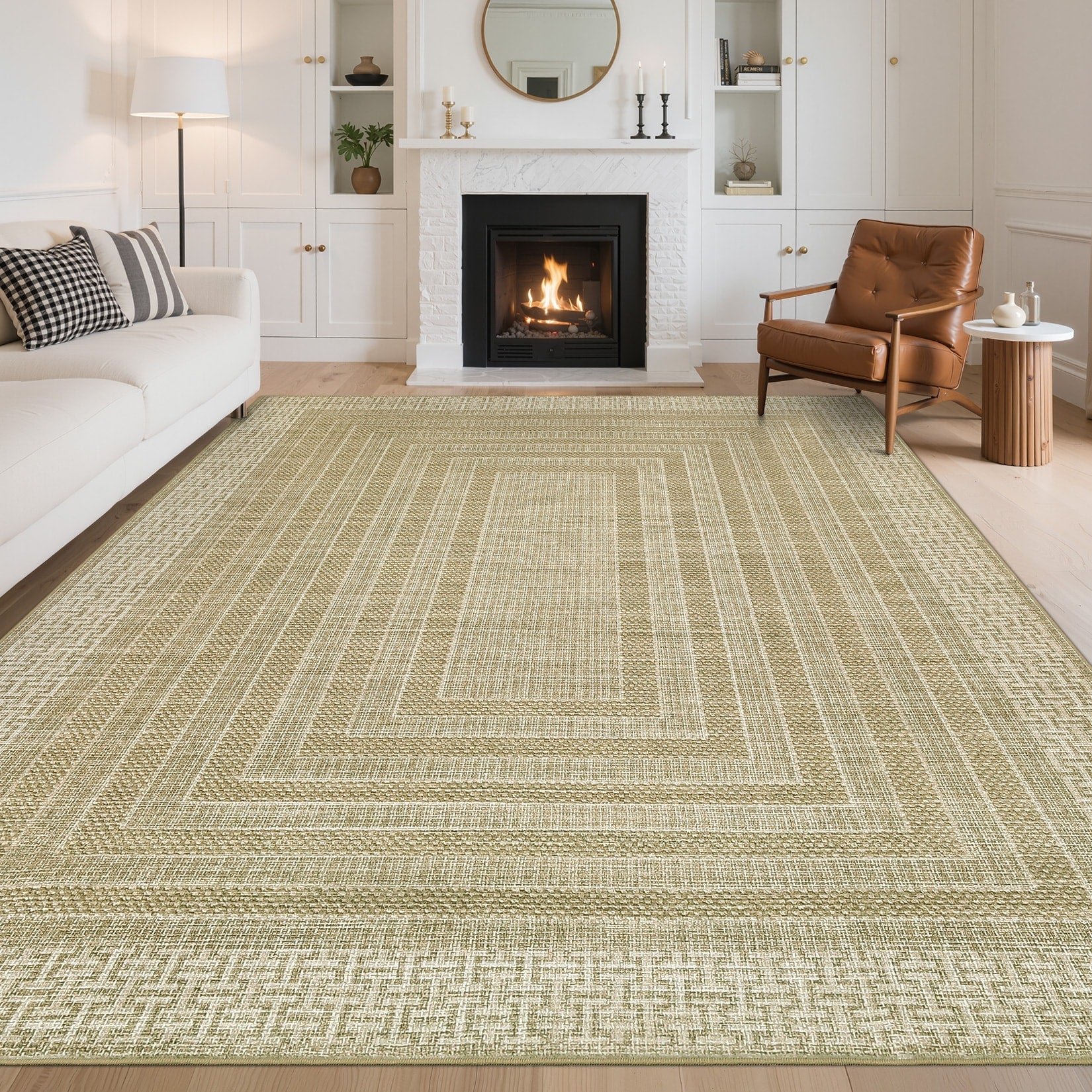 Modern 8X10Area Rug Architectural Geometric Low Pile Washable Rug 23 X 12 Runner
