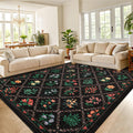 Modern 8X10Area Rug Pastoral Floral Vintage Geometric Farmhouse Rug 23 X 12 Runner