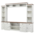 Modern 98.8 W Wall Unit Entertainment Center With Bookshelves For Tvs Up To 80