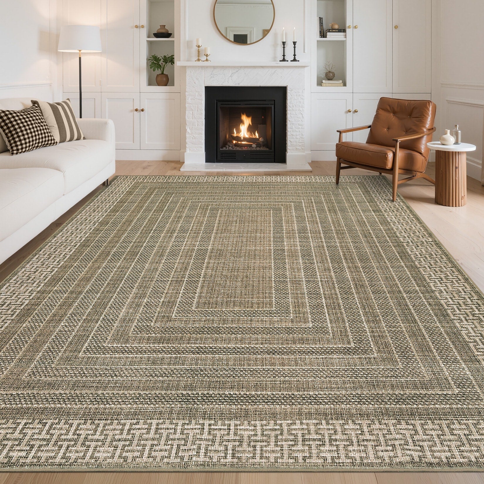 Modern 9X12Area Rug Architectural Geometric Low Pile Washable Rug 23 X 12 Runner
