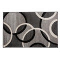 Modern Abstract Circles Yellow Grey Area Rug 710 X 102