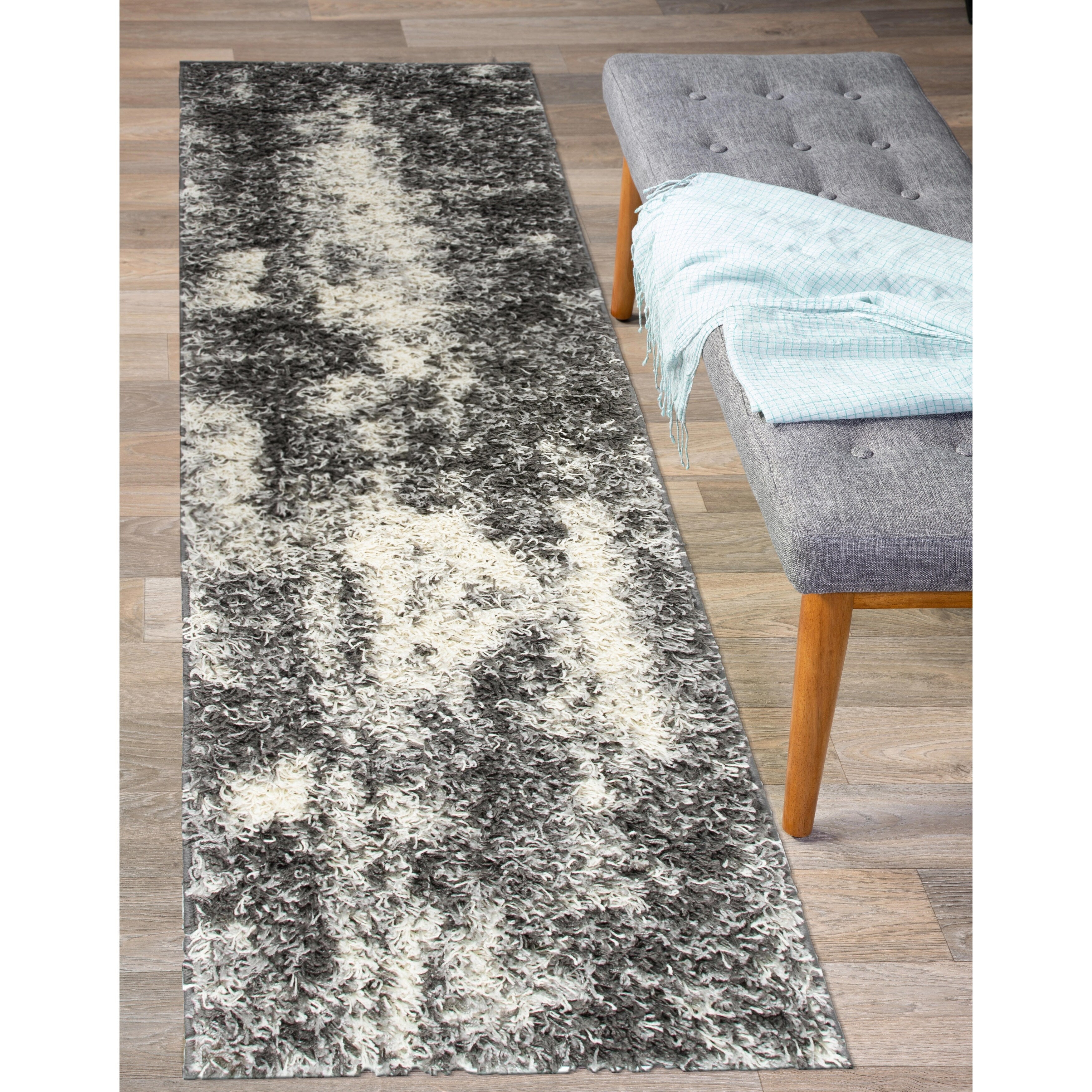 Modern Abstract Soft Plush Shag Area Rug