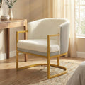 Modern Accent Chair Cozy Armchair Upholstered Reading Chair With Gold Metal Frame Living Room Bedroom Or Office
