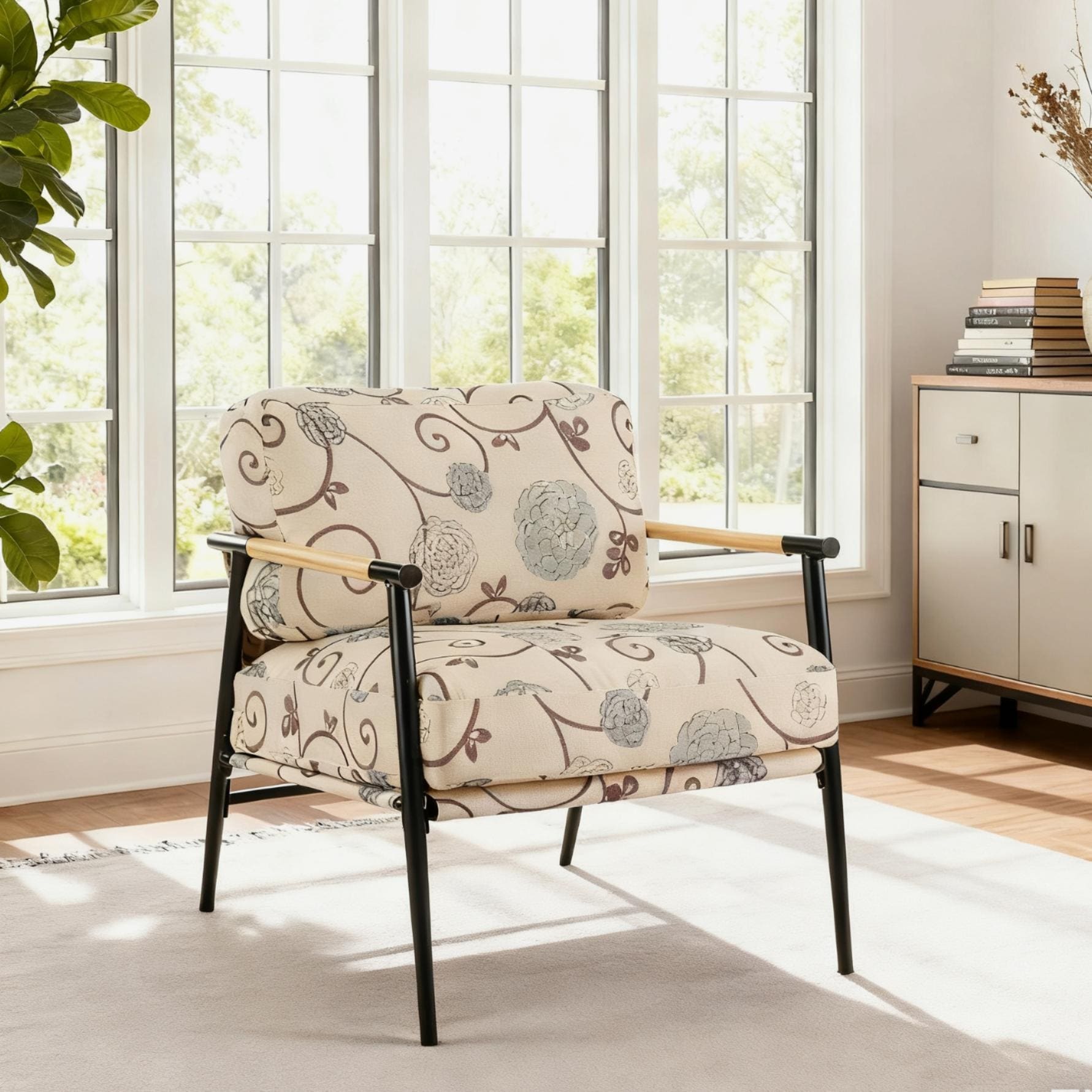 Modern Accent Chair Padded Chair Side Chair With Metal Frame Reading Chair Reception Chair Vanity Chair