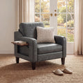 Modern Accent Chair With Wooden Armrest Comfortable Single Sofa Armchair For Living Room Bedroom Reading