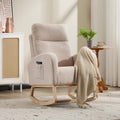 Modern Accent Rocking Chair Rocking Chair With Solid Wood Legs Upholstered Nursery Glider Rocker