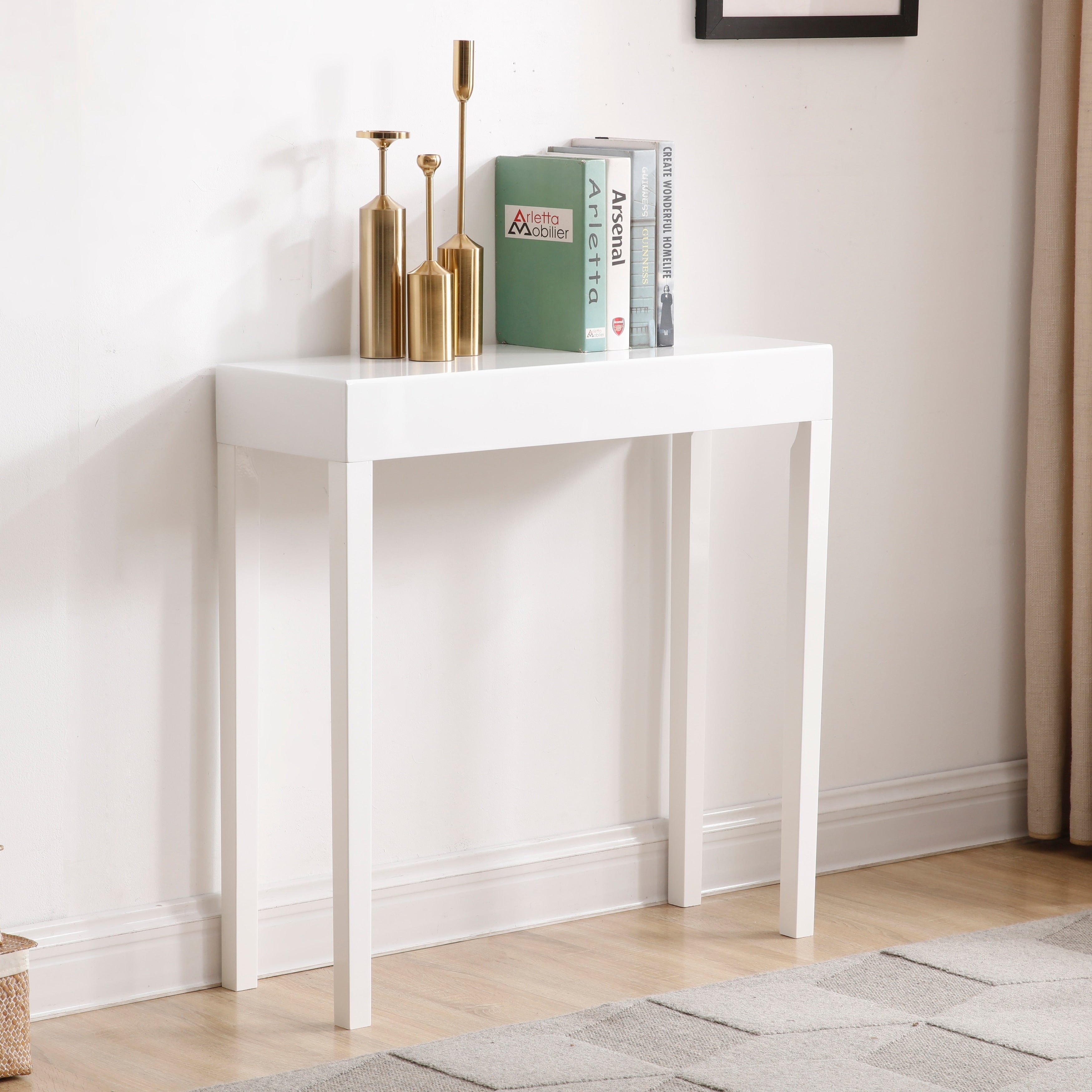 Modern Amy White Wood Console Sofa Table