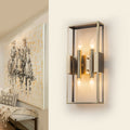4 Light Modern Vintage Antique Brass Rectangular Metal Wall Sconce