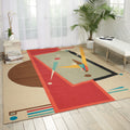 Modern Art Sand Multi Polyester Rug