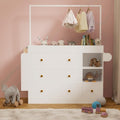 Modern Baby Changing Table Dresser With 3 Deep Drawers Storage Shelves Hangers Drying Rack