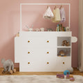 Modern Baby Dressing Table With 3 Drawers And Storage Shelves And Hangers Multi Functional Baby Changing Table With Drying Rack
