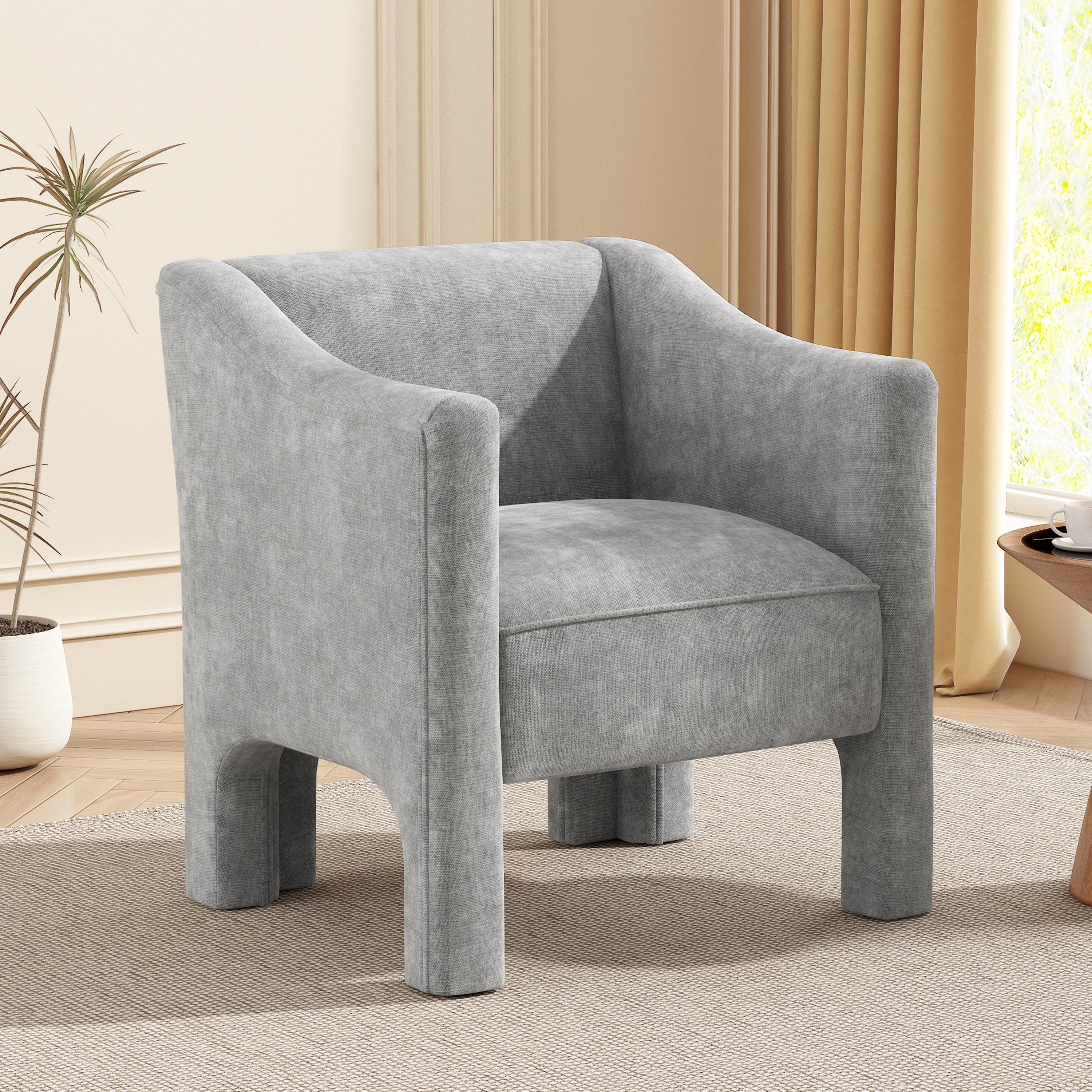 Modern Barrel Chair Accent Chair 29.9 Upholstered Armchair For Living Room And Bedroom