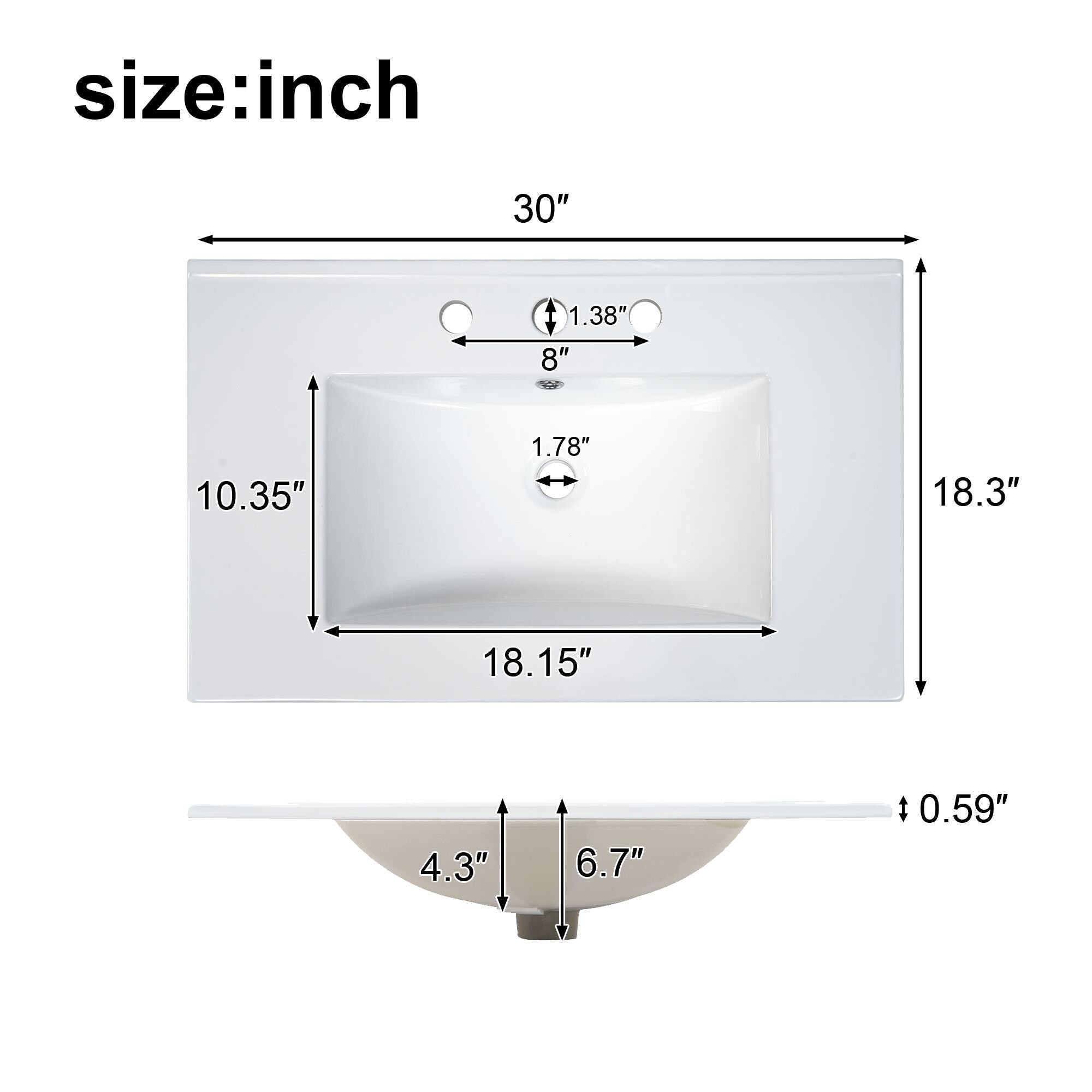 Modern Bathroom Vanity With Ceramic Sink