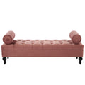 Modern Bedroom Bench End Of Bed Bench With 2 Detachable Pillows Pink Upholstered Footstool Indoor Bench Lounge Bench