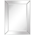 Empire Art Moderno Beveled Wall Mirror Solid Wood Frame Covered With Beveled Clear Mirror Panels