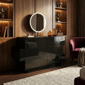 Modern Dresser With Led Mirror 3 Color Dimmable Light Vanity Set Adjustable Mirror Angle 6 Drawer Storage Cabinet