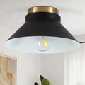 Modern Black Gold Flush Mount Ceiling Light For Hallway Stairway Foyer Matte Black