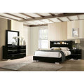 Modern Black High Gloss Finish Bedroom Set Usb Port