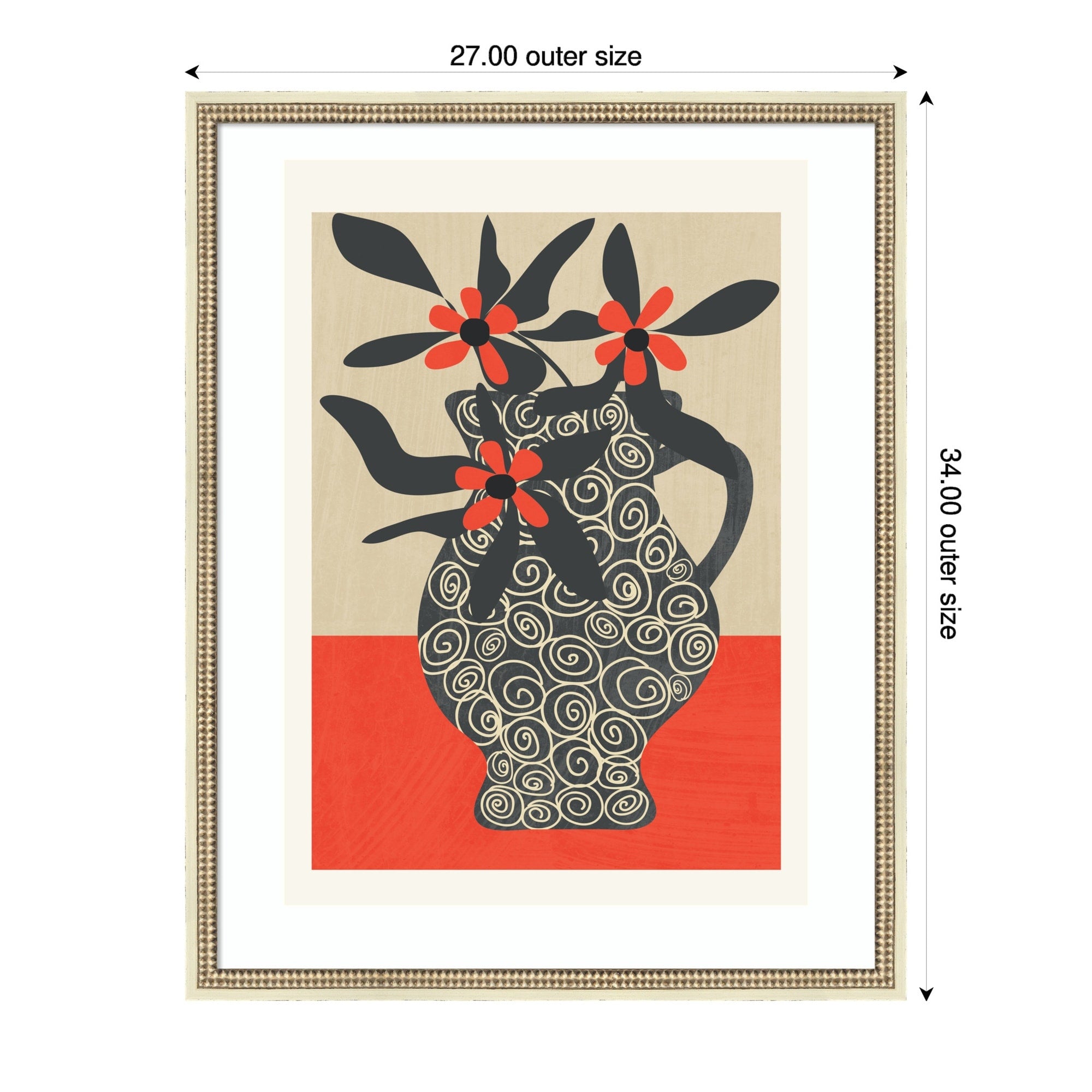 Modern Bloom By Flow Line Wood Framed Wall Art Print