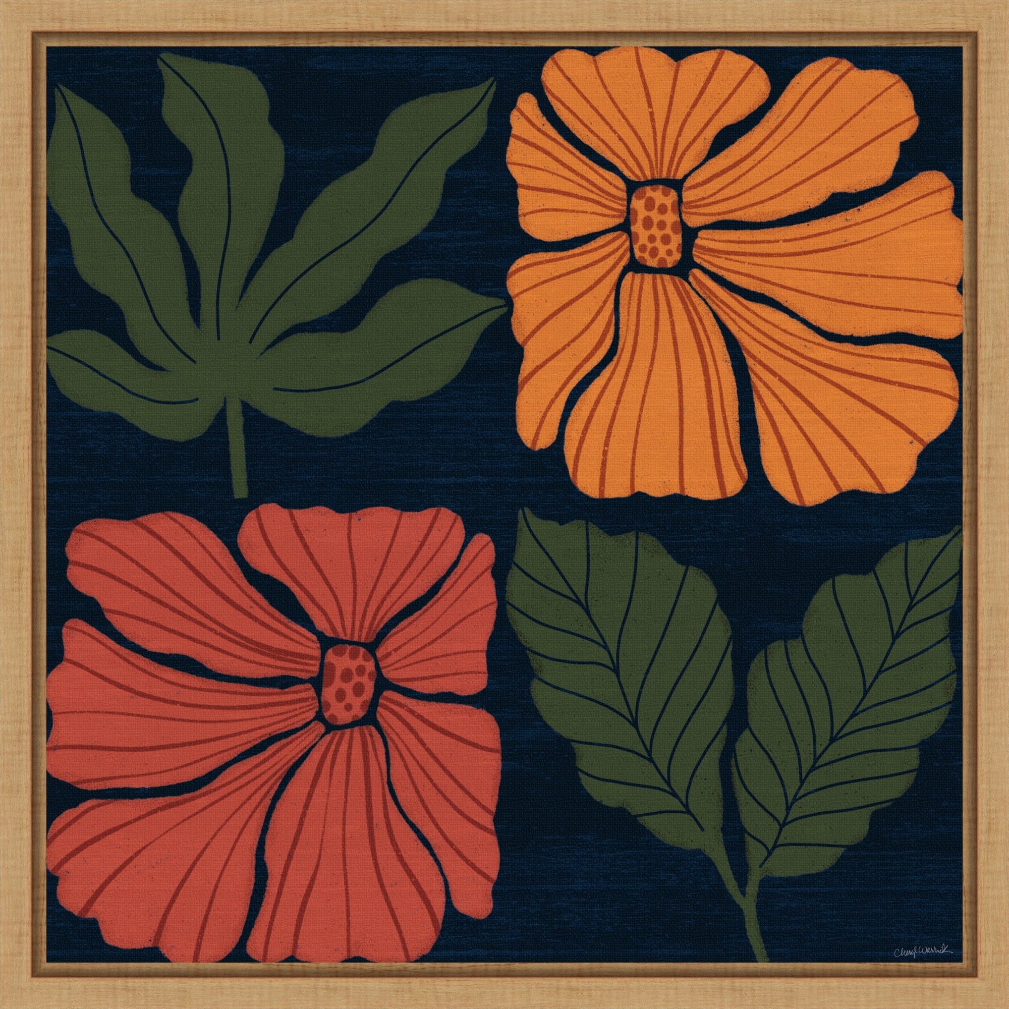 Modern Blooms Iv By Cheryl Warrick Framed Canvas Wall Art Print