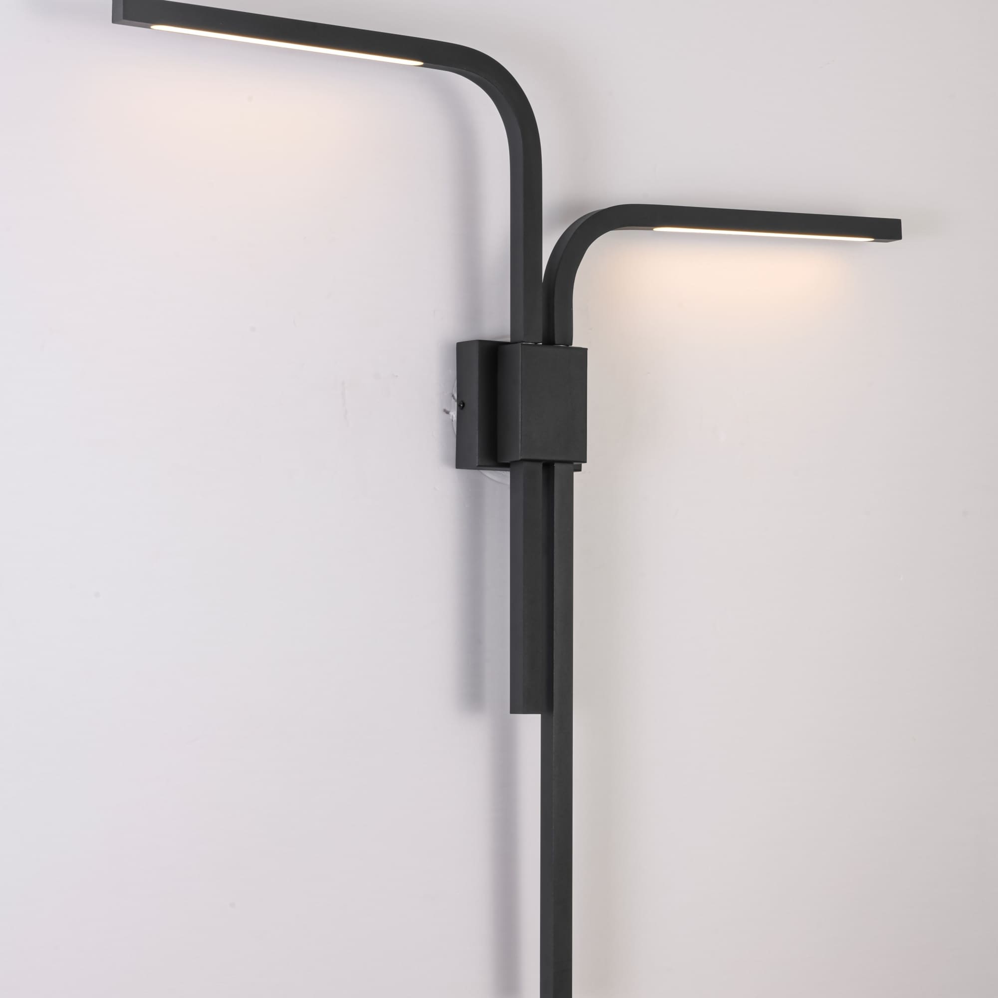 Modern Branch L Tube 2 Light Dimmable 3000K Led Indoor Wall Sconce In Satin Black Or Brushed Brass Finish For Hallway Entryway