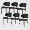 Modern Brown Not Assembled Need Dining Chairs Curved Back Leather Kitchen Chairs For Dining Room