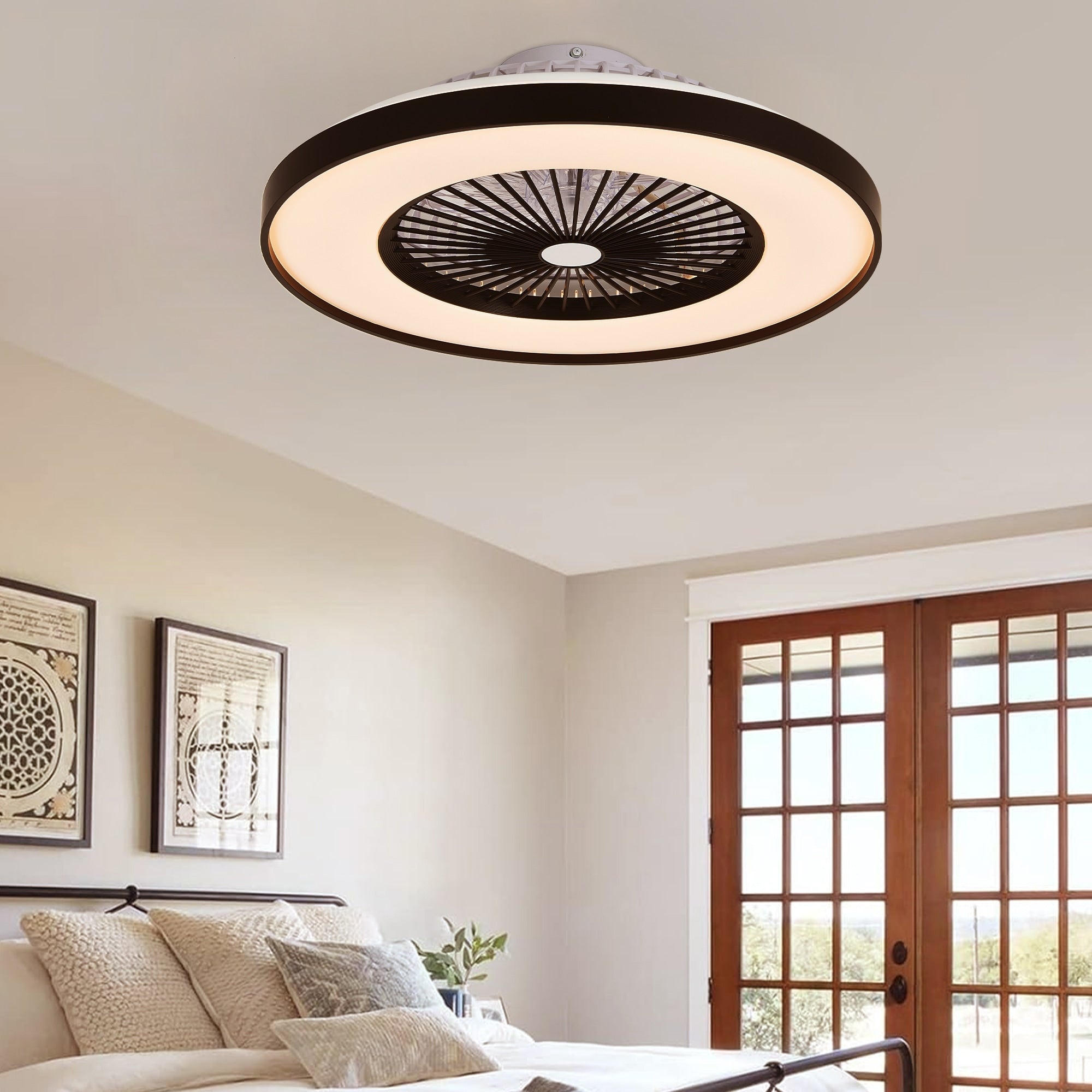 Modern Ceiling Fan With Remote Control Dimmable Lights