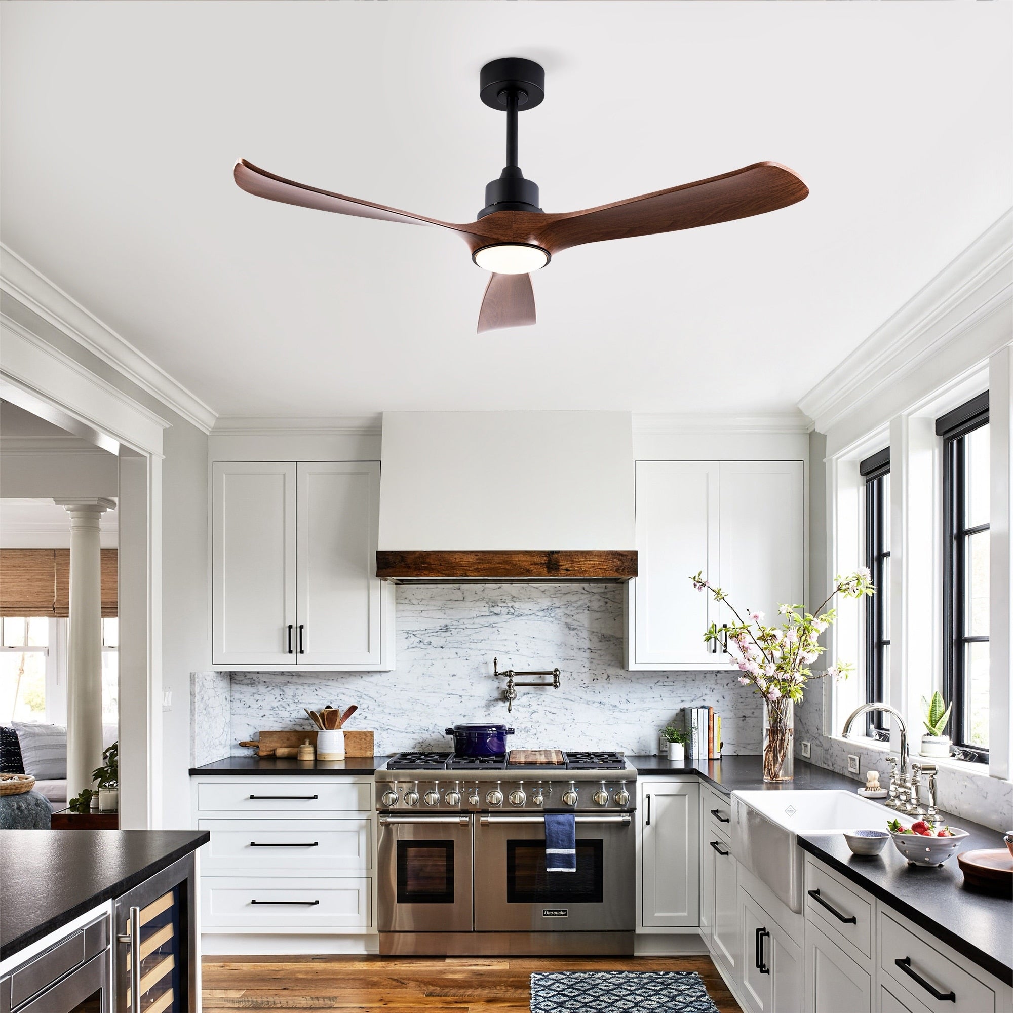 Modern Ceiling Fan With Reversible Motor Remote Control