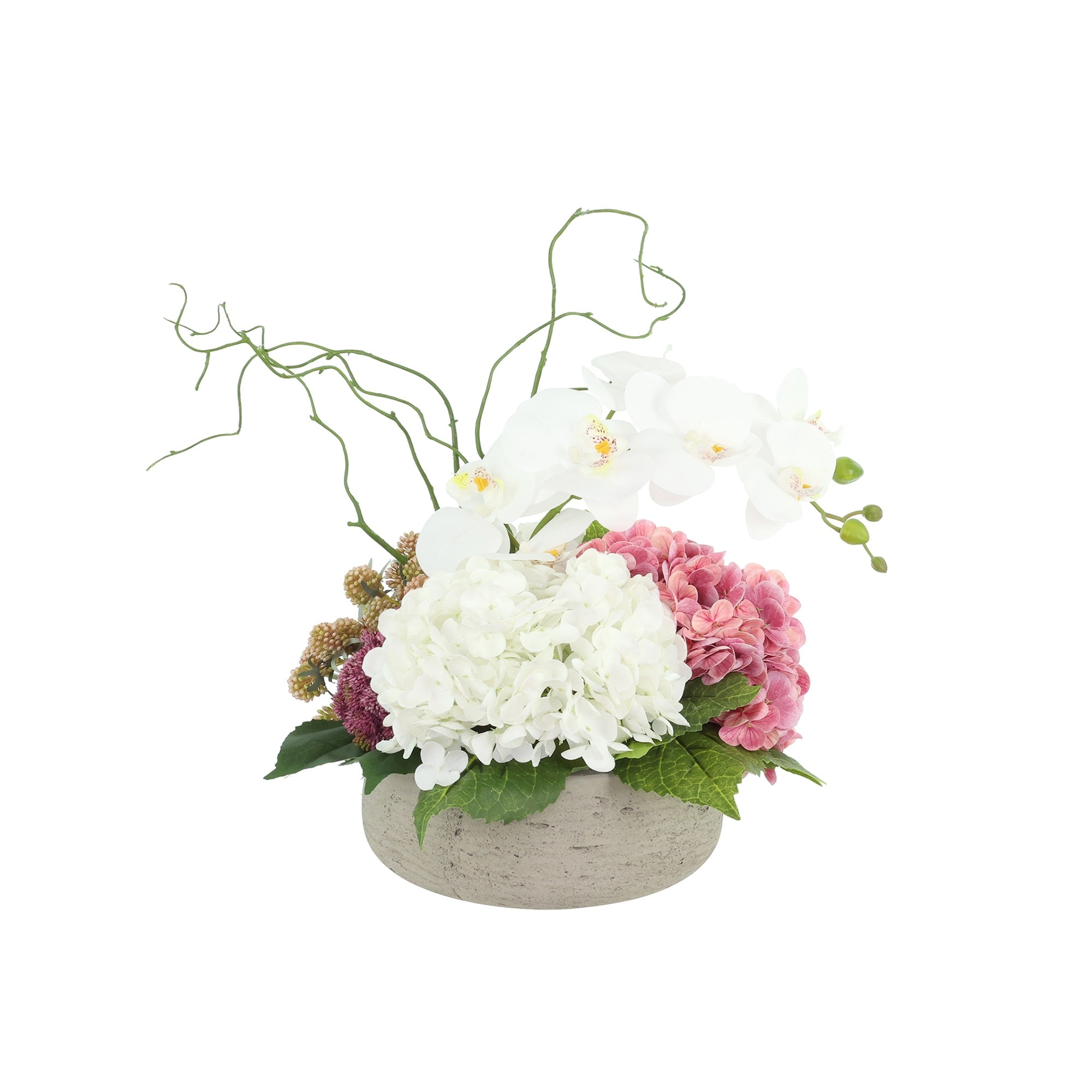 Modern Centerpiece With Orchids And Hydrangeas 15