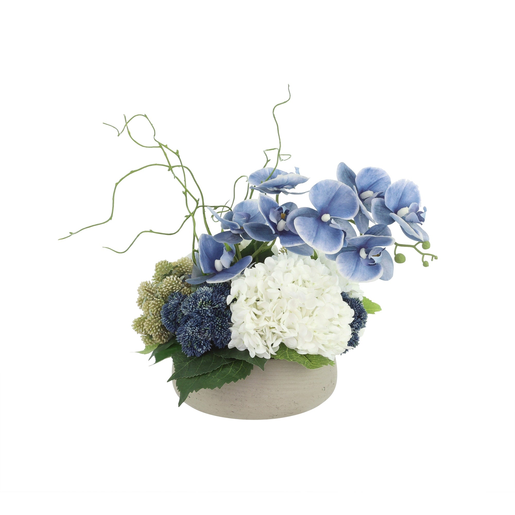 Modern Centerpiece With Orchids And Hydrangeas 15