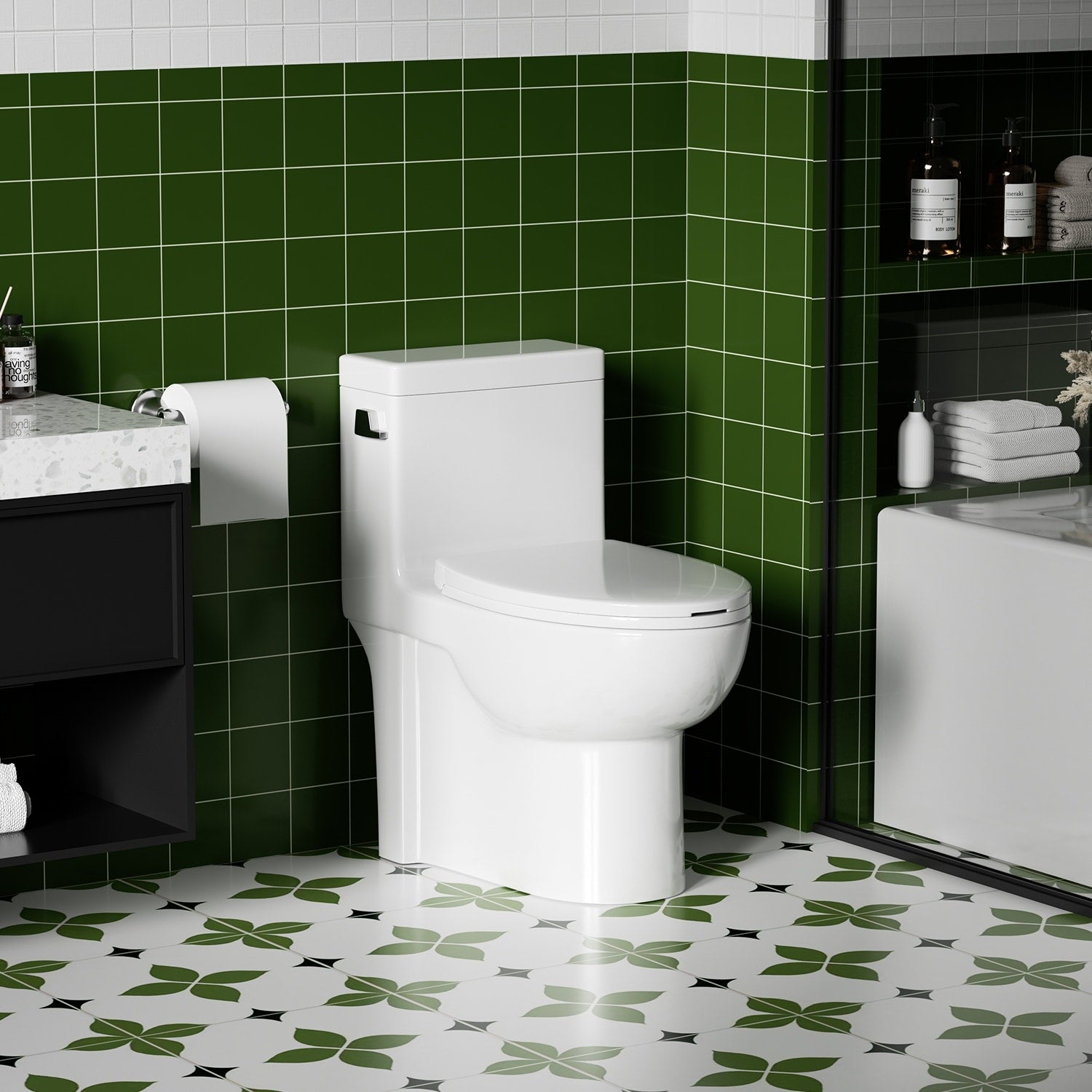 Modern Ceramic One Piece Toilet With Single Flush By Gdfstudio
