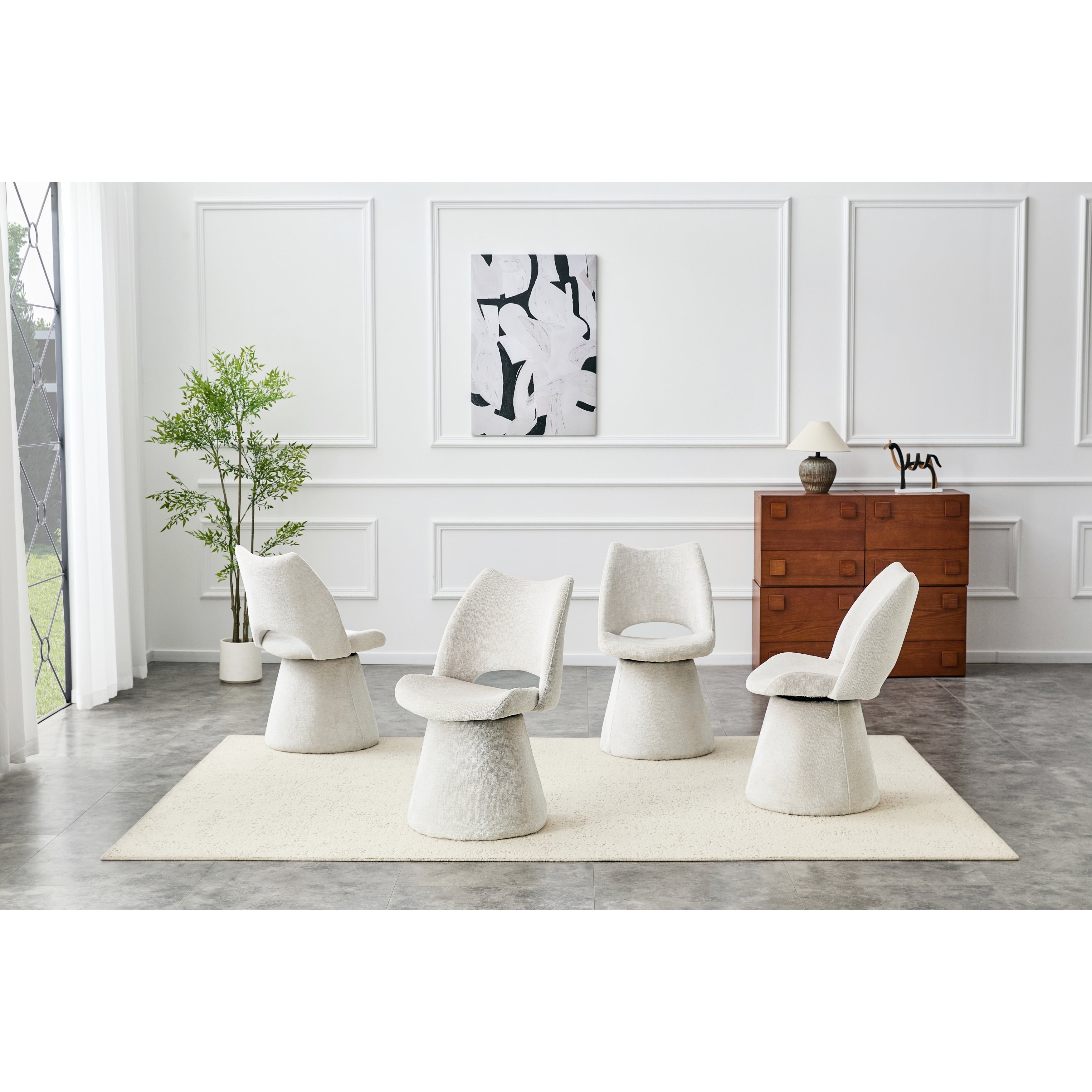 Modern Chenille Accent Chair With Hollow Back Design Upholstered Dining Vanity Chair Stable Metal Base Set Of 1