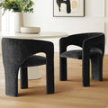 Modern Chenille Upholstered Dining Chair Set Of 2