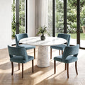 Modern Chenille Upholstered Dining Chairs For Kitchen Dining Room Set Of 2 4 6 8