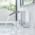 Modern Chrome Dual Handle 3 Holes Waterfall Bathroom Faucet
