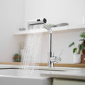 Modern Chrome Single Handle Kitchen Faucet With Pull Out Sprayer 3 Function Water Outlet