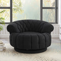 Modern Club Chair Black Barrel Chair Swivel Chair With Armrests Accent Chair Sofa Chair Lobby Chair