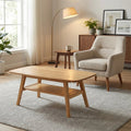 Modern Coffee Table Center Table With Open Shelf Natural Side Table Sofa Table End Table For Living Room