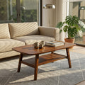 Modern Coffee Table Center Table With Open Shelf Walnut Side Table Sofa Table End Table For Living Room