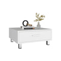 Modern Coffee Table And Center Table With Single Storage Drawer And 4 Stable Legs Practical Living Room