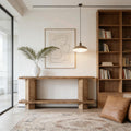 Modern Console Table With Unique Hexahedron Legs And Sturdy Mdf Top
