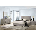 Modern Contemporary 4 Pc Light Taupe Bedroom Set With Uv Finish