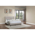 Modern Contemporary Style 1Pc Bed Set Upholstered Platform Bed Light Brown Finish Bedroom Furniture
